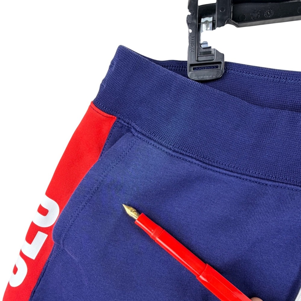 Polo Ralph Lauren Sweat Shorts Men Large Blue Red Striped White Pony Lounge 5" - Picture 10 of 12
